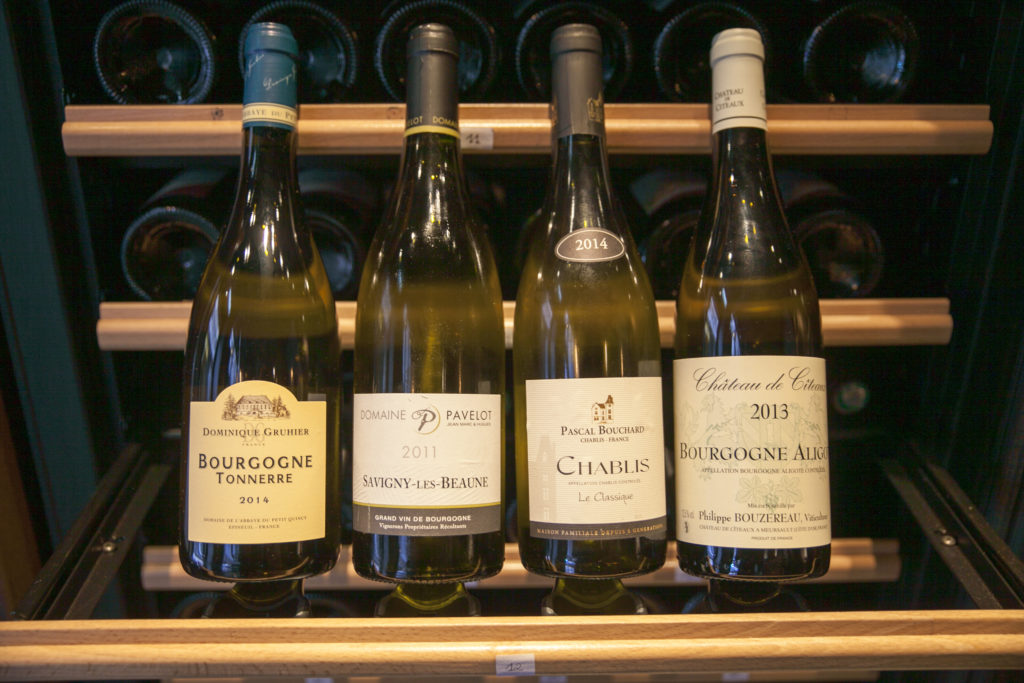 Selection of 4 different Burgundy wines